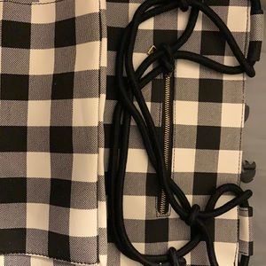 Black and white Buffalo plaid bag